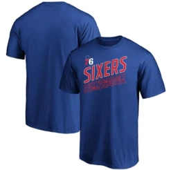 Champion Majestic NBA Philadelphia 76ers Royal Blue Tee Shirt 2XT, 3XT, 4XT, 5X, 6X