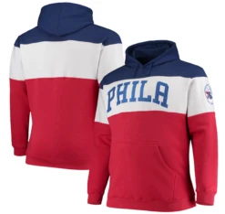 Fanatics Philadelphia 76ers Colorblock Wordmark Pullover Hoodie 3X