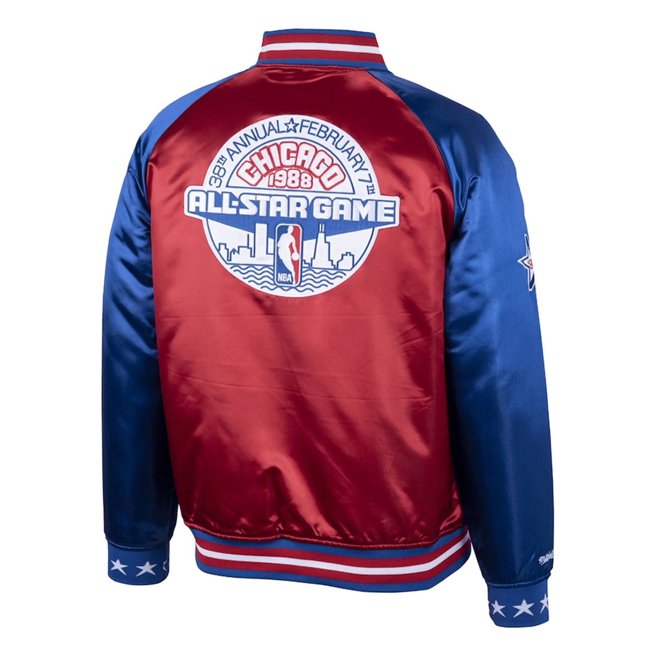 Mitchell & Ness 1988 NBA All-Star Game Satin Full-Snap Jacket XLT, 2XT, 4XT 4 Mitchell & Ness 1988 NBA All-Star Game Satin Full-Snap Jacket XLT, 2XT, 4XT - Image 2