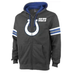 Majestic Indianapolis Colts Full Zip Fleece Hoodie 2X, 3X, 4X