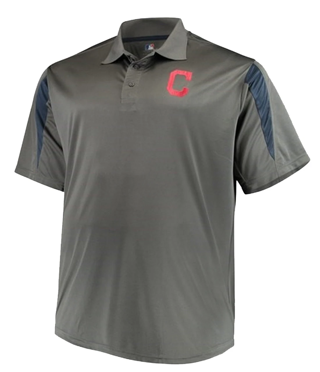 Majestic Cleveland Indians Gray Contract Polo XLT, 2XT, 3X 3 Majestic Cleveland Indians Gray Contract Polo XLT, 2XT, 3X
