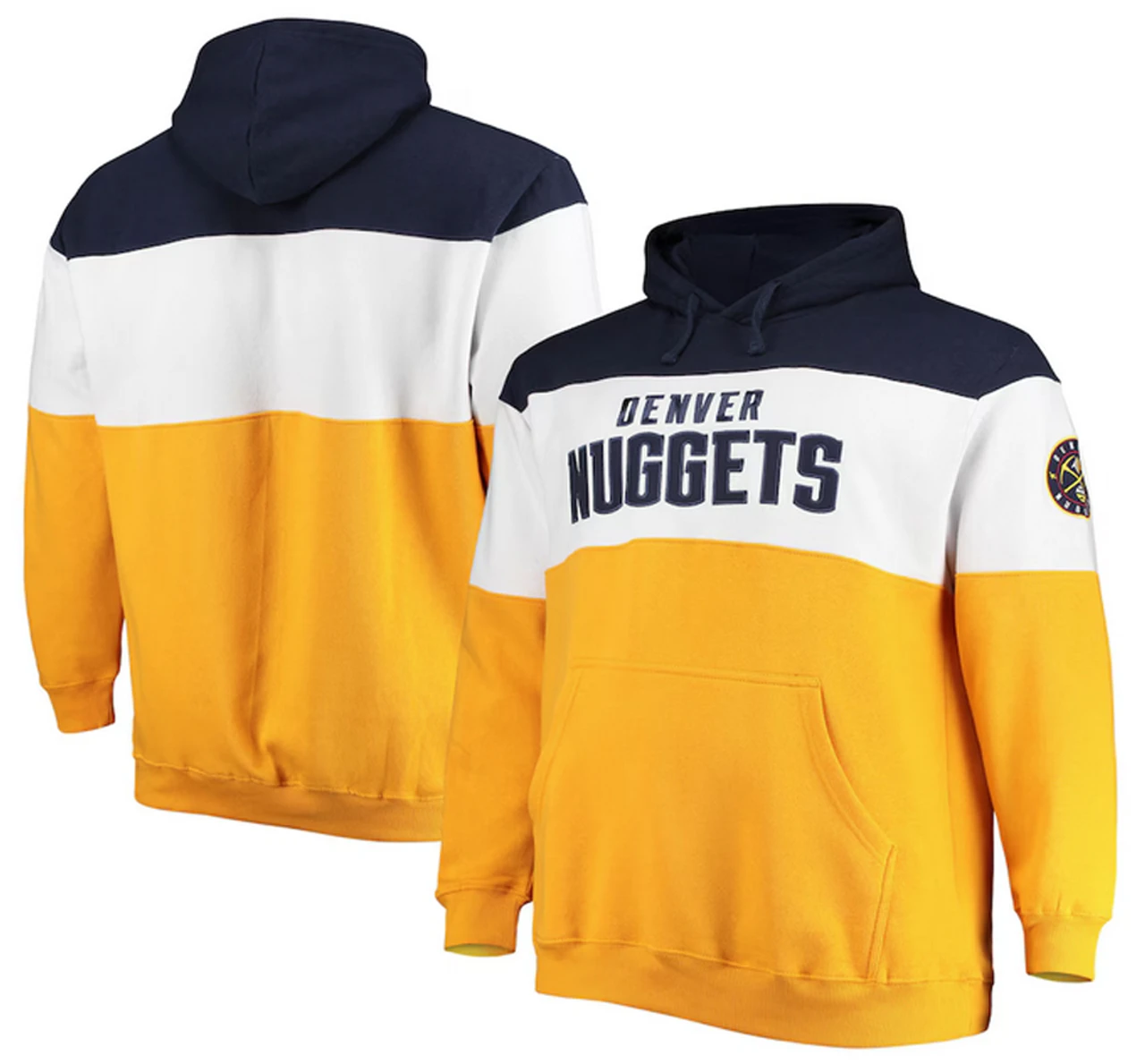Fanatics Denver Nuggets Colorblock Wordmark Pullover Hoodie 2X, 3X 3 Fanatics Denver Nuggets Colorblock Wordmark Pullover Hoodie 2X, 3X