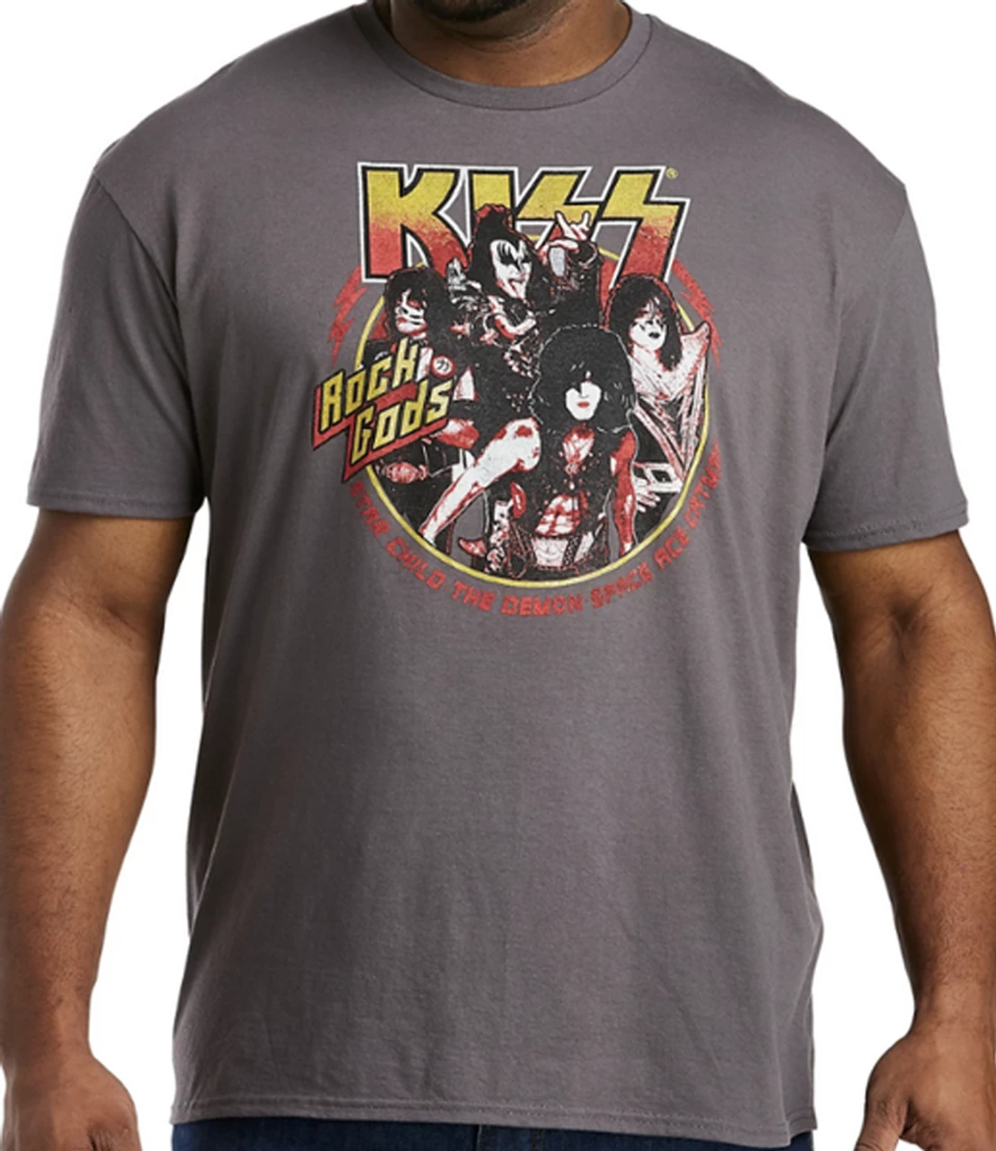 KISS Rock Gods Slate Gray Short Sleeve Tee Shirt 3X, 5X, 8X 3 KISS Rock Gods Slate Gray Short Sleeve Tee Shirt 3X, 5X, 8X