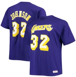Mitchell & Ness Los Angeles Lakers Magic Johnson Name & Number Tee Shirt 3X, 4X