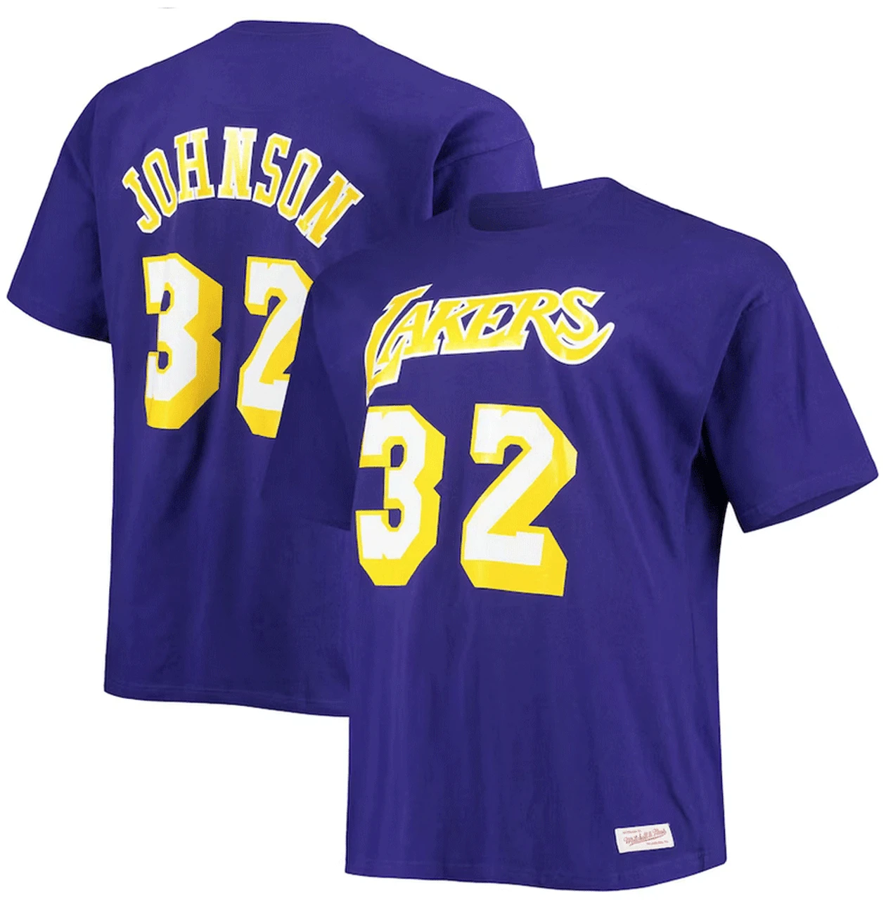 Mitchell & Ness Los Angeles Lakers Magic Johnson Name & Number Tee Shirt 3X, 4X 3 Mitchell & Ness Los Angeles Lakers Magic Johnson Name & Number Tee Shirt 3X, 4X