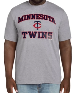Fanatics MLB Minnesota Twins Heather Gray Short Sleeve Tee Shirt 2X, 5X