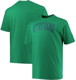 Champion Notre Dame Kelly Green Arch Tee XLT, 2X, 2XT, 3X, 3XT, 4X, 5X, 6X