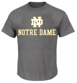 Fanatics Notre Dame Wordmark Heather Charcoal Tee 2XT, 4X
