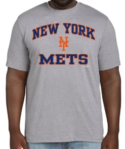 Fanatics MLB New York Mets Heather Gray Short Sleeve Tee Shirt 5XT