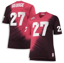 Mitchell & Ness Ohio State #27 Eddie George Tee Shirt Jersey 3XT, 4X, 4XT, 5X, 5XT, 6X