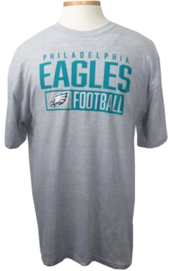 Fanatics Philadelphia Eagles Box Pop Heather Gray Tee Shirt 4X, 5X