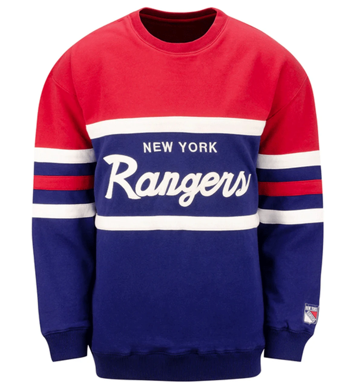 Mitchell & Ness New York Rangers Head Coach Crewneck Sweatshirt XLT, 2X, 2XT, 3X, 4X 3 Mitchell & Ness New York Rangers Head Coach Crewneck Sweatshirt XLT, 2X, 2XT, 3X, 4X