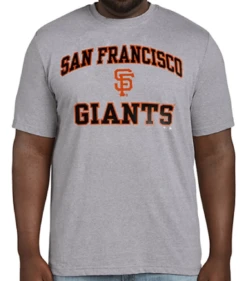 Fanatics MLB San Francisco Giants Heather Gray Short Sleeve Tee Shirt 3XT, 4XT, 5X, 5XT
