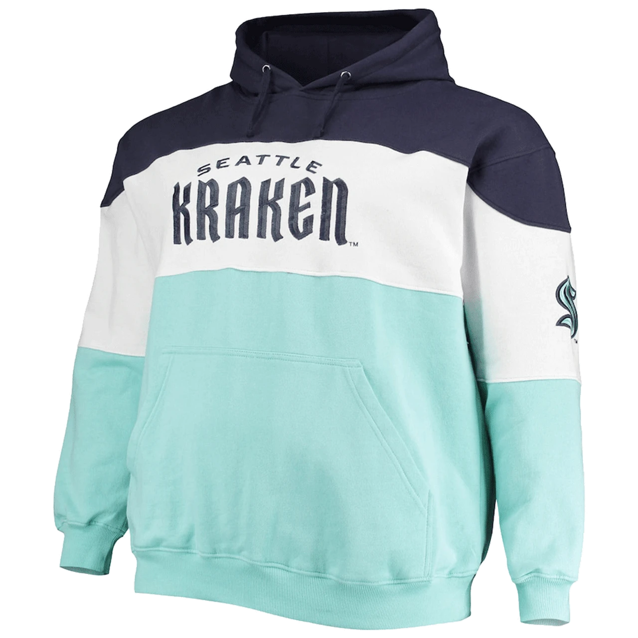 Seattle Kraken Fanatics Branded NHL Colorblock Fleece Hoodie 4X, 4XT 4 Seattle Kraken Fanatics Branded NHL Colorblock Fleece Hoodie 4X, 4XT - Image 2