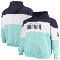 Seattle Kraken Fanatics Branded NHL Colorblock Fleece Hoodie 4X, 4XT