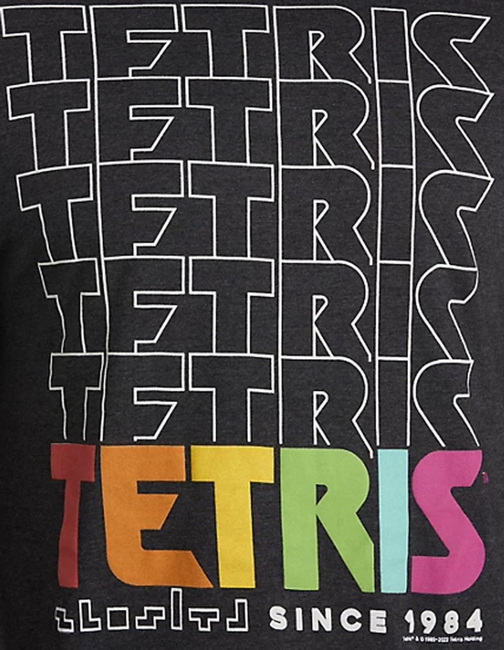 Tetris Heather Charcoal Short Sleeve Printed Tee 6X 4 Tetris Heather Charcoal Short Sleeve Printed Tee 6X - Image 2