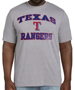 Fanatics MLB Texas Rangers Heather Gray Short Sleeve Tee Shirt 5XT