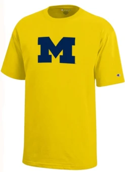 Champion University Of Michigan Maize Primary Logo Tee 2X, 2XT, 3X