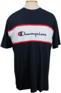 Champion Chest Stripe Script Logo Tee 2 Colors LT, XLT, 2X, 2XT, 3X, 3XT