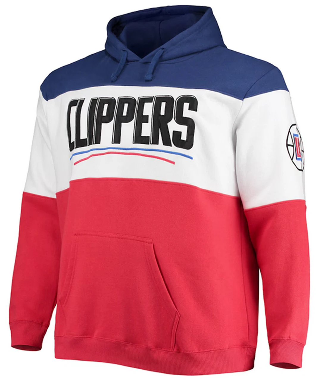 Fanatics LA Clippers Colorblock Wordmark Pullover Hoodie 2X 4 Fanatics LA Clippers Colorblock Wordmark Pullover Hoodie 2X - Image 2