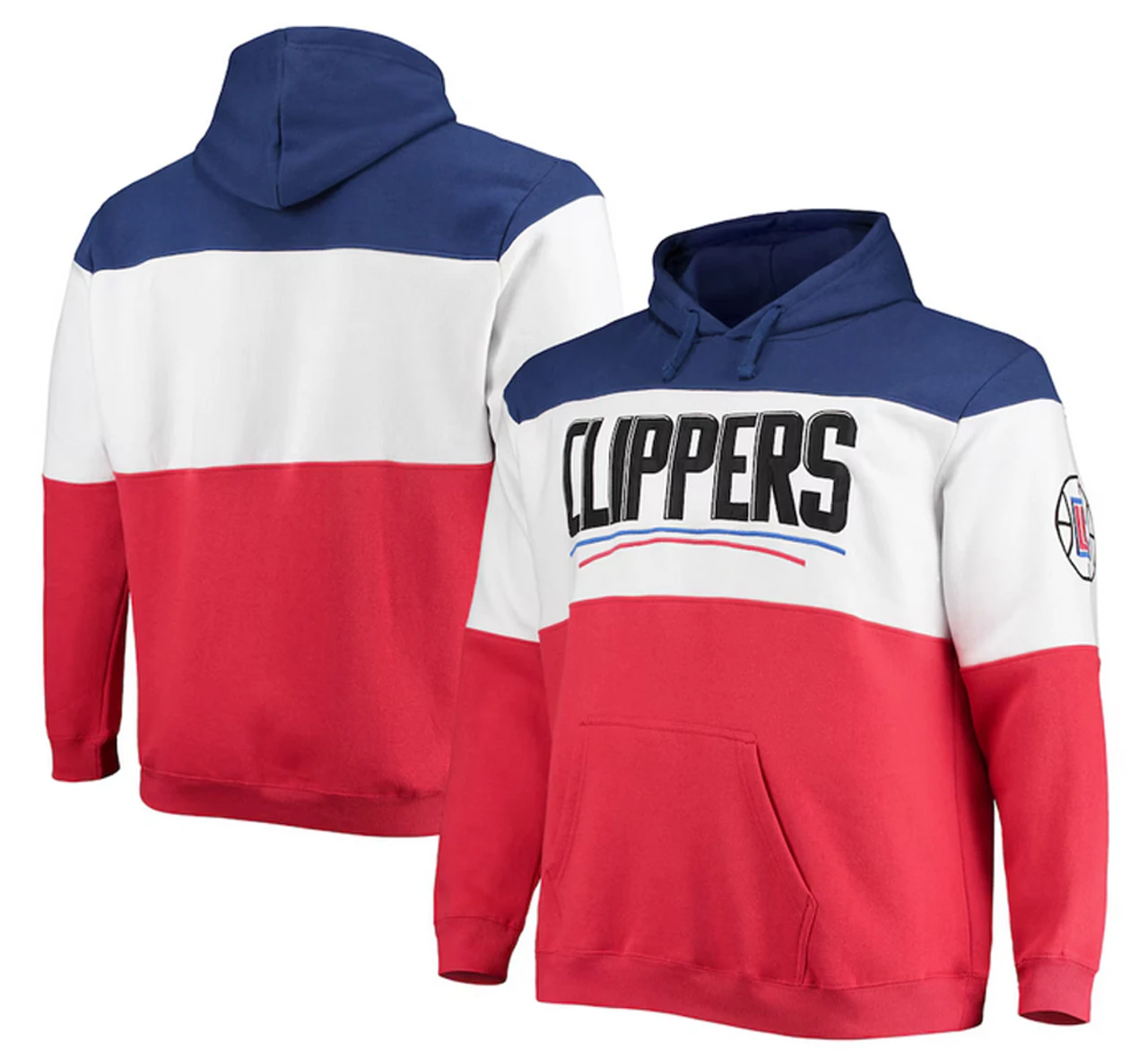 Fanatics LA Clippers Colorblock Wordmark Pullover Hoodie 2X 3 Fanatics LA Clippers Colorblock Wordmark Pullover Hoodie 2X