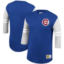 Mitchell & Ness Chicago Cubs 3/4 Sleeve Henley 2XT, 4X