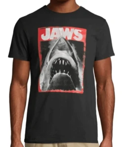Jaws Short Sleeve Crew Neck Printed Tee, 3X