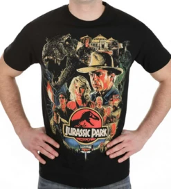 Jurassic Park Classic Poster Black Short Sleeve Tee Shirt 5X
