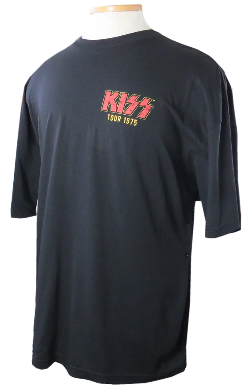 Kiss 1975 Tour Black Short Sleeve Tee Shirt 4X 3 Kiss 1975 Tour Black Short Sleeve Tee Shirt 4X