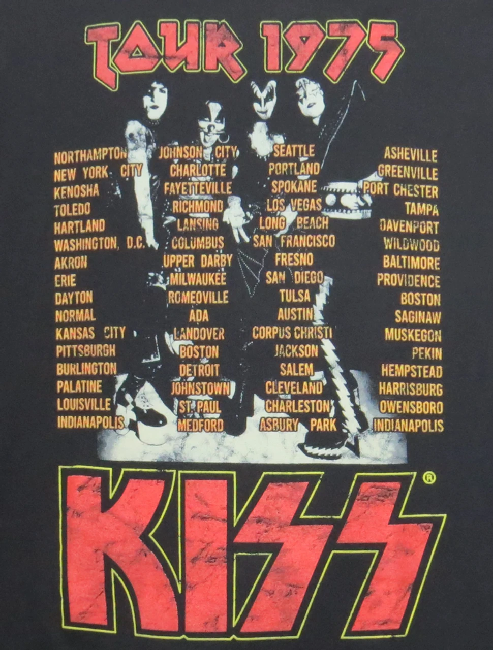 Kiss 1975 Tour Black Short Sleeve Tee Shirt 4X 4 Kiss 1975 Tour Black Short Sleeve Tee Shirt 4X - Image 2