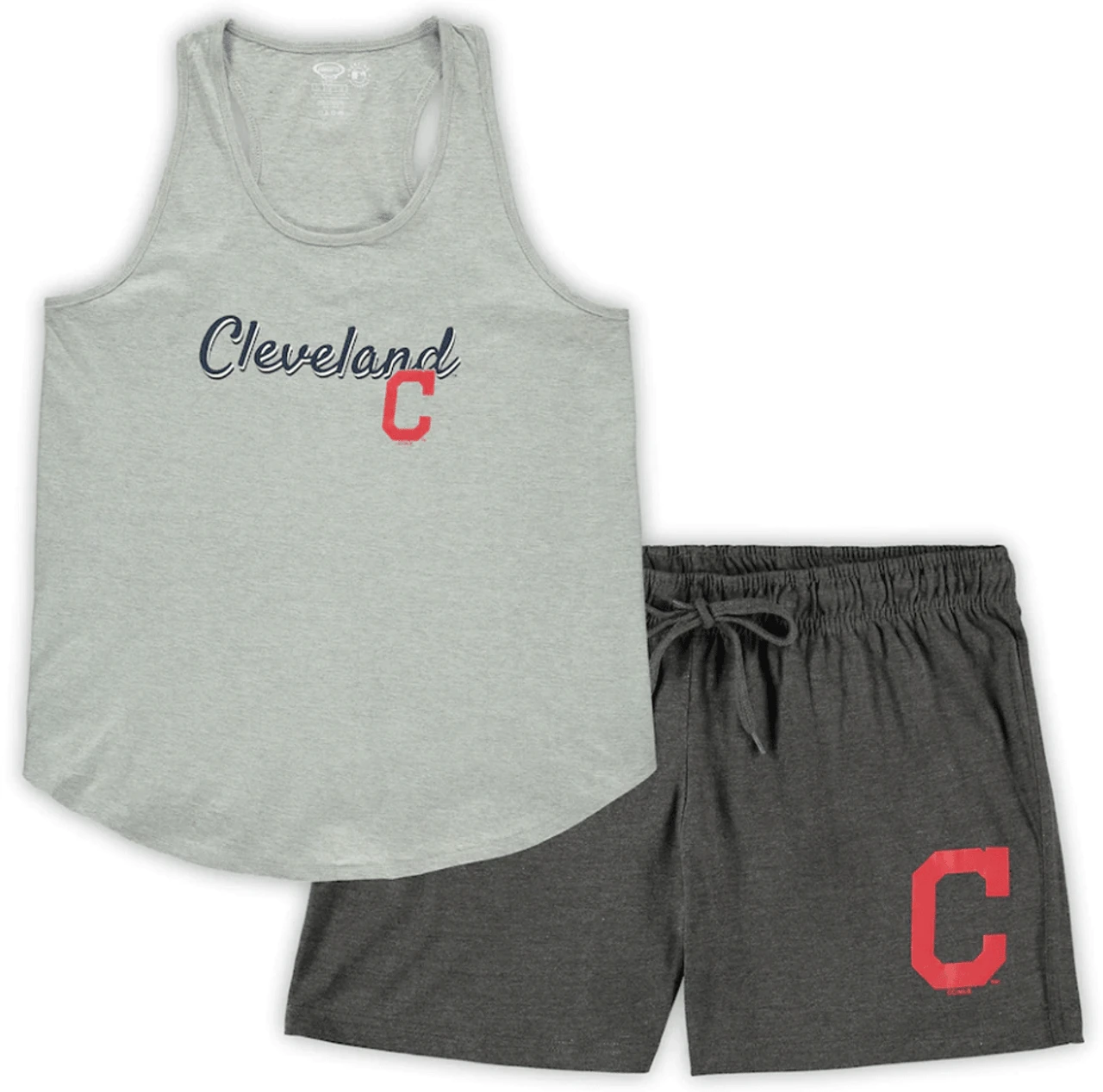 Ladies Concepts Sport Cleveland Indians Shorts And Tank Sleep Set, 2X, 3X, 4X 3 Ladies Concepts Sport Cleveland Indians Shorts And Tank Sleep Set, 2X, 3X, 4X