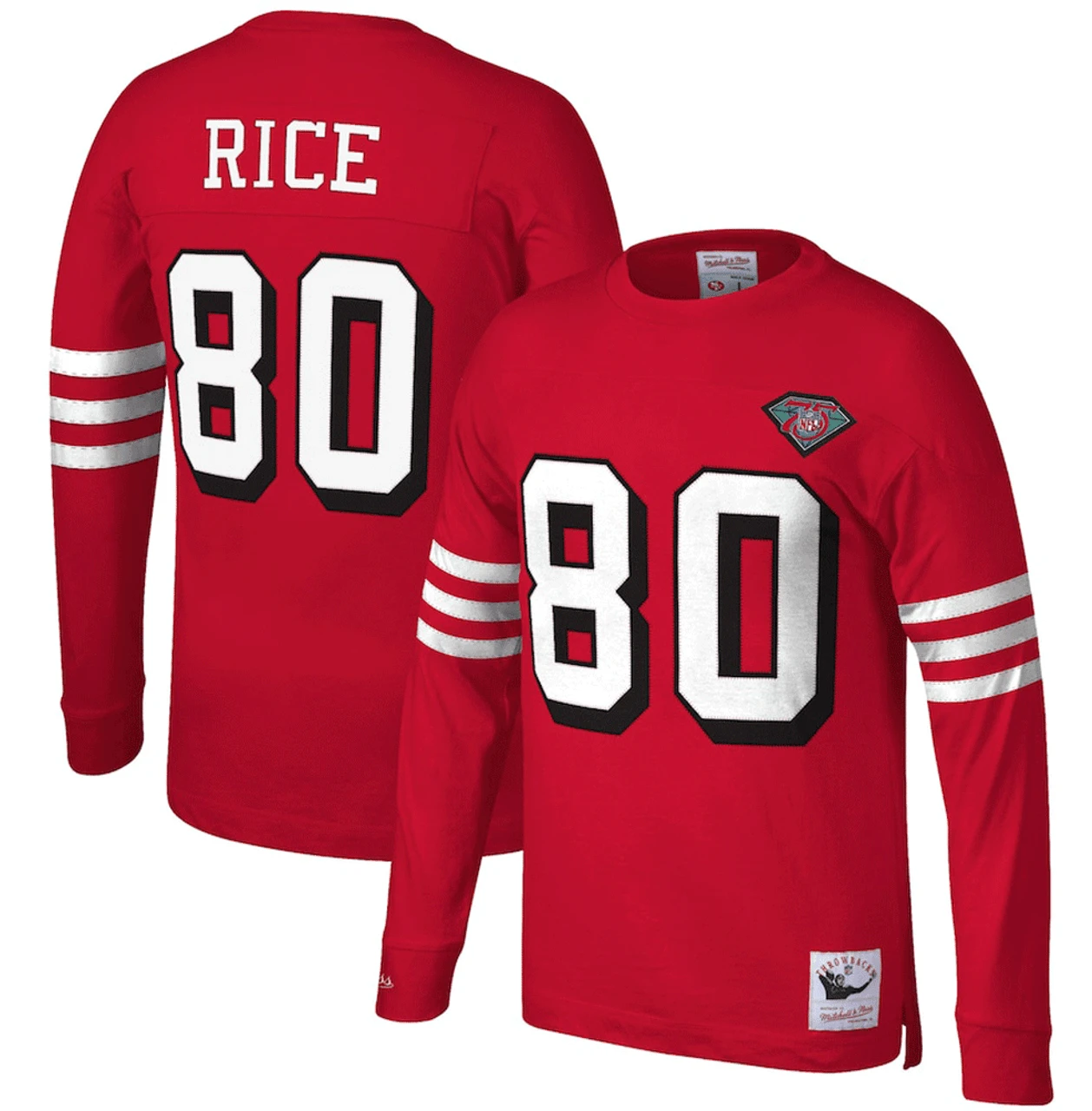 Mitchell & Ness San Francisco 49ers Jerry Rice Scarlet Retired Player Name & Number Long Sleeve Tee XLT, 2X 3 Mitchell & Ness San Francisco 49ers Jerry Rice Scarlet Retired Player Name & Number Long Sleeve Tee XLT, 2X