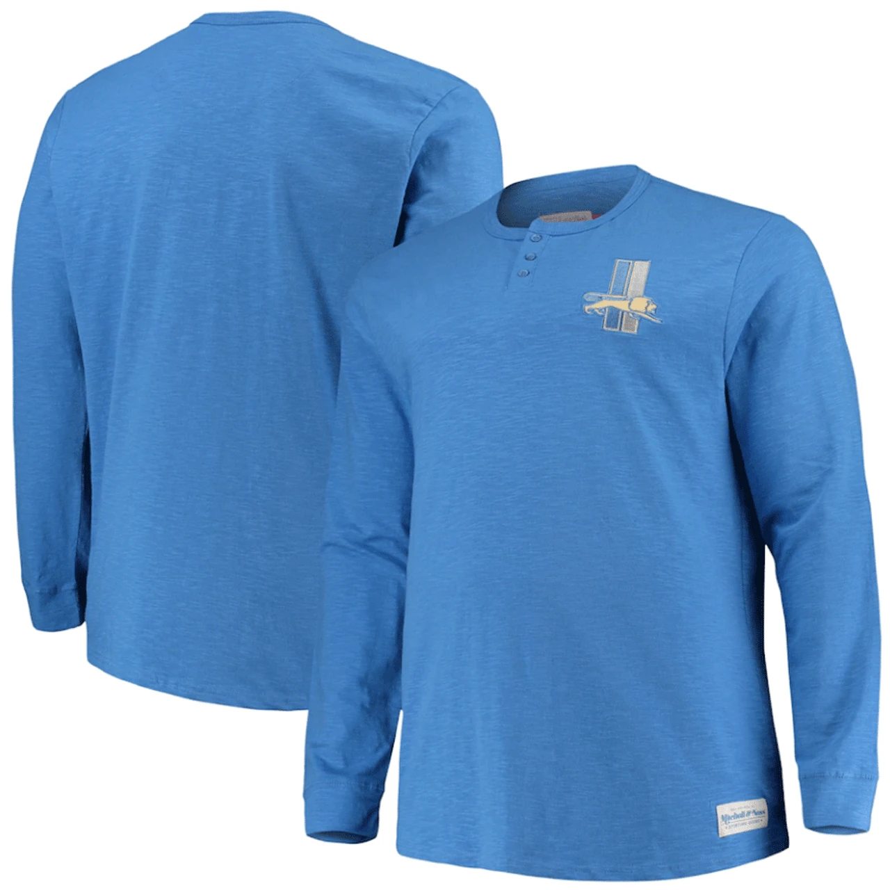 Mitchell & Ness Blue Detroit Lions First Round Pick Long Sleeve Henley Tee XLT, 2X 4 Mitchell & Ness Blue Detroit Lions First Round Pick Long Sleeve Henley Tee XLT, 2X - Image 2