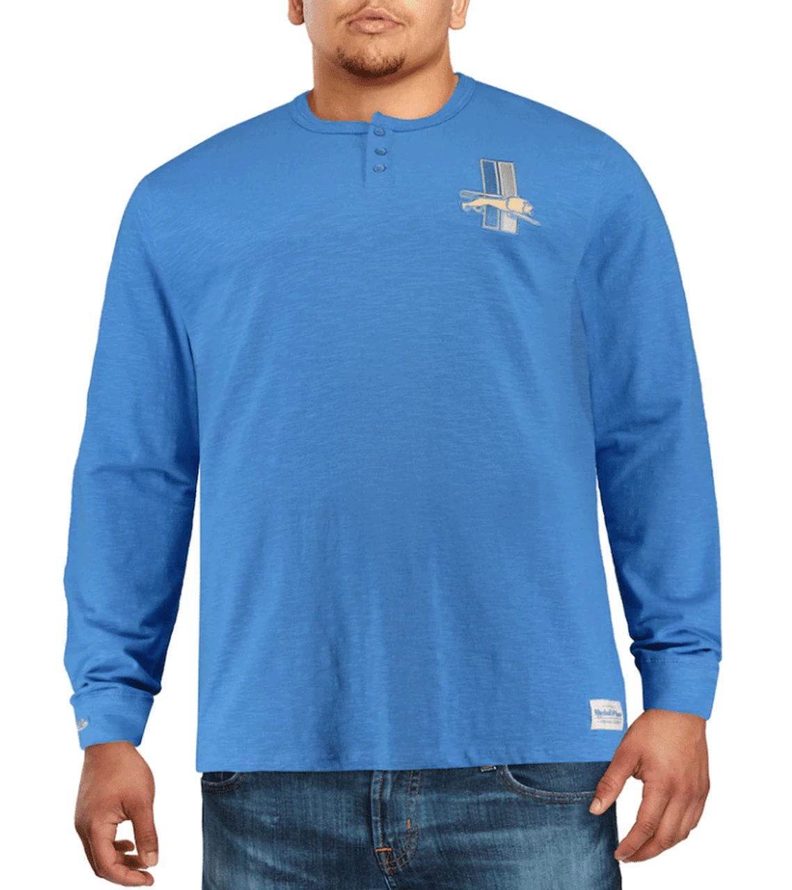 Mitchell & Ness Blue Detroit Lions First Round Pick Long Sleeve Henley Tee XLT, 2X 3 Mitchell & Ness Blue Detroit Lions First Round Pick Long Sleeve Henley Tee XLT, 2X