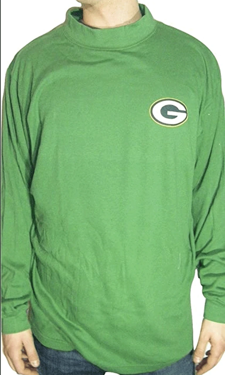 NFL Green Bay Packers Long Sleeve Mock Neck 2 Colors 3X, 4X, 5X, 7X 4 NFL Green Bay Packers Long Sleeve Mock Neck 2 Colors 3X, 4X, 5X, 7X - Image 2