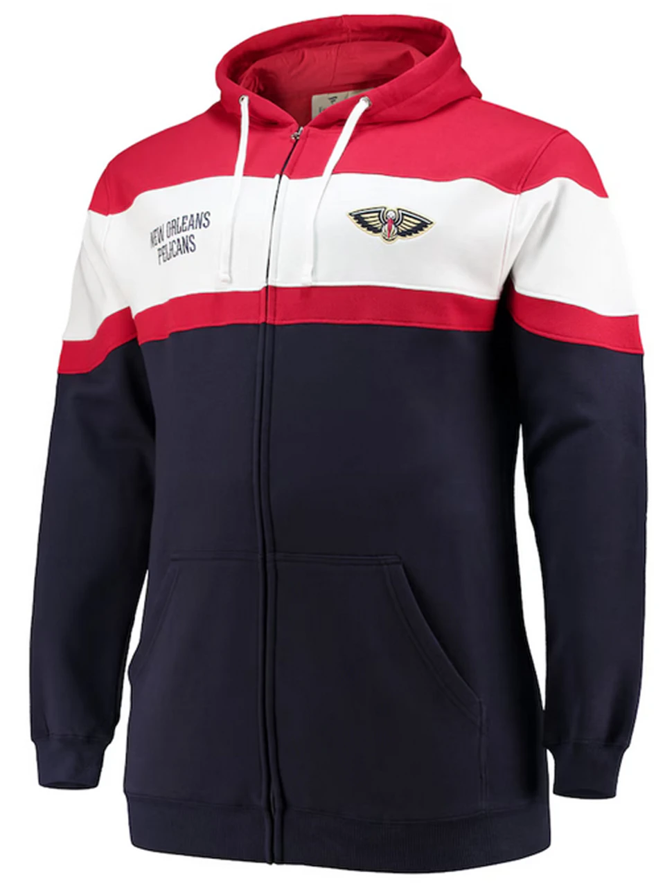Fanatics New Orleans Pelicans Full Zip Colorblock Hoodie XLT, 3X 4 Fanatics New Orleans Pelicans Full Zip Colorblock Hoodie XLT, 3X - Image 2