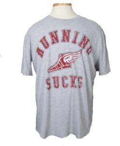 Running Sucks Heather Gray Graphic Tee 3X