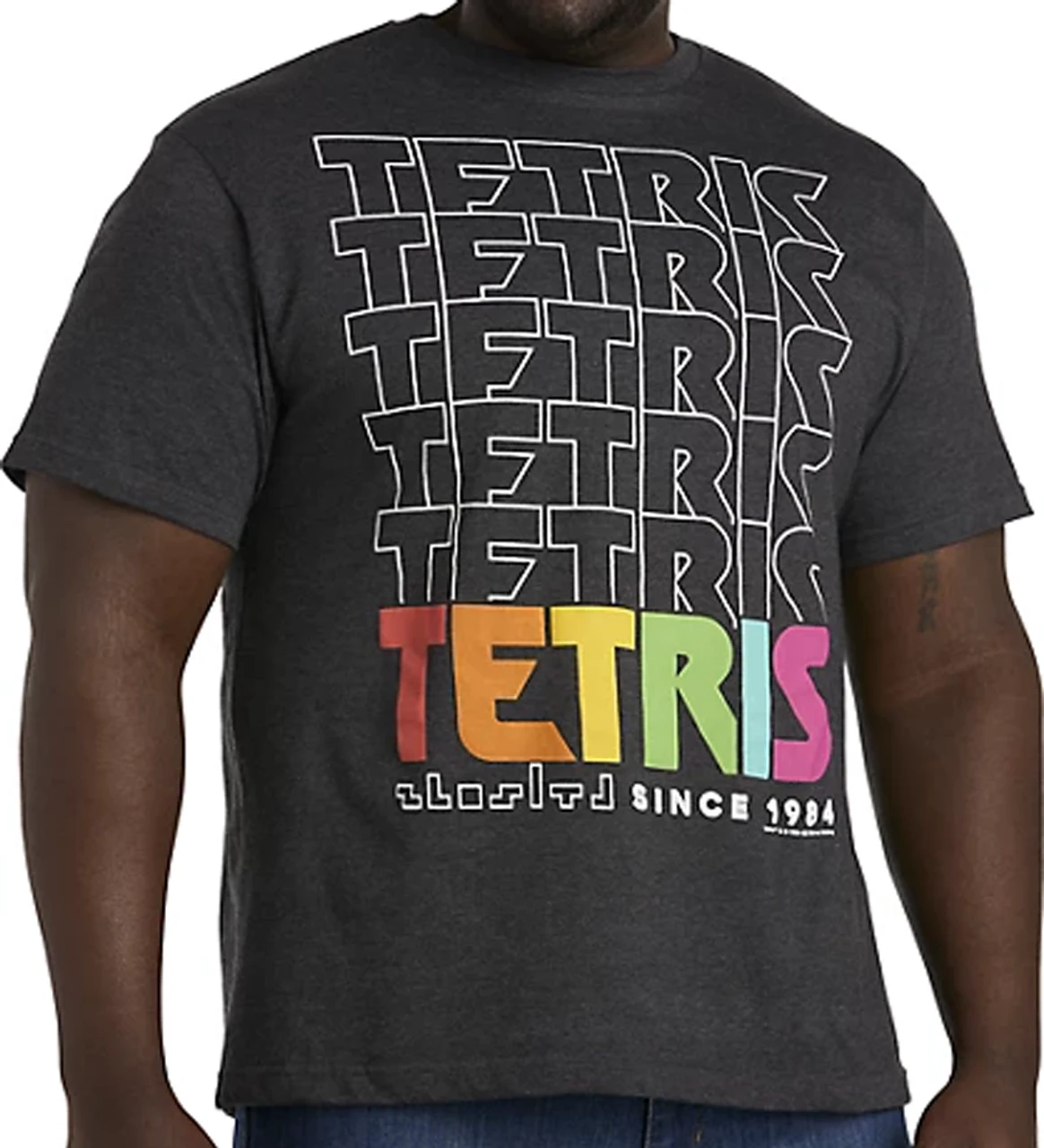 Tetris Heather Charcoal Short Sleeve Printed Tee 6X 3 Tetris Heather Charcoal Short Sleeve Printed Tee 6X