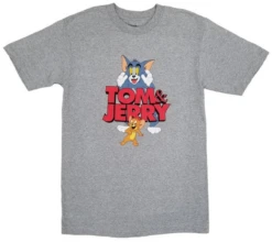 Tom & Jerry Heather Gray Short Sleeve Printed Tee Shirt 2XT, 5XT