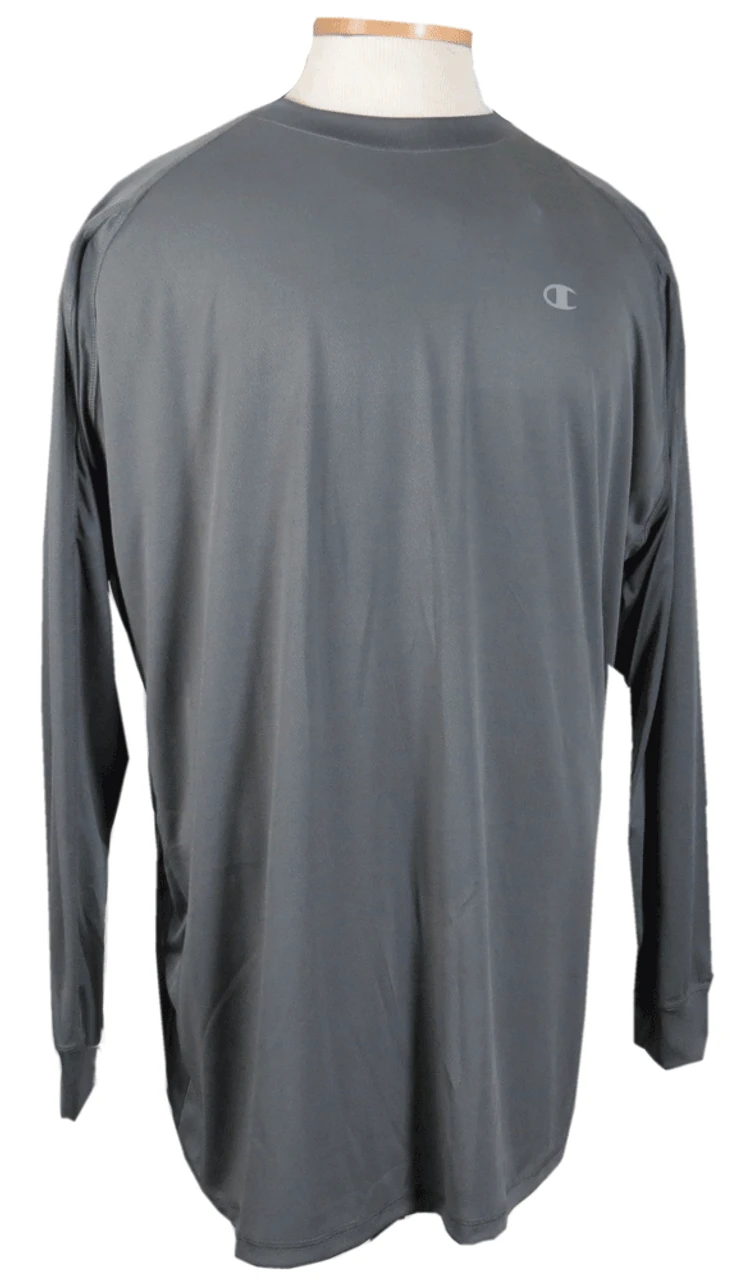 Champion Storm Gray Long Sleeve Pindot/Vapor Tee Shirt 4X, 5X, 6X 3 Champion Storm Gray Long Sleeve Pindot/Vapor Tee Shirt 4X, 5X, 6X