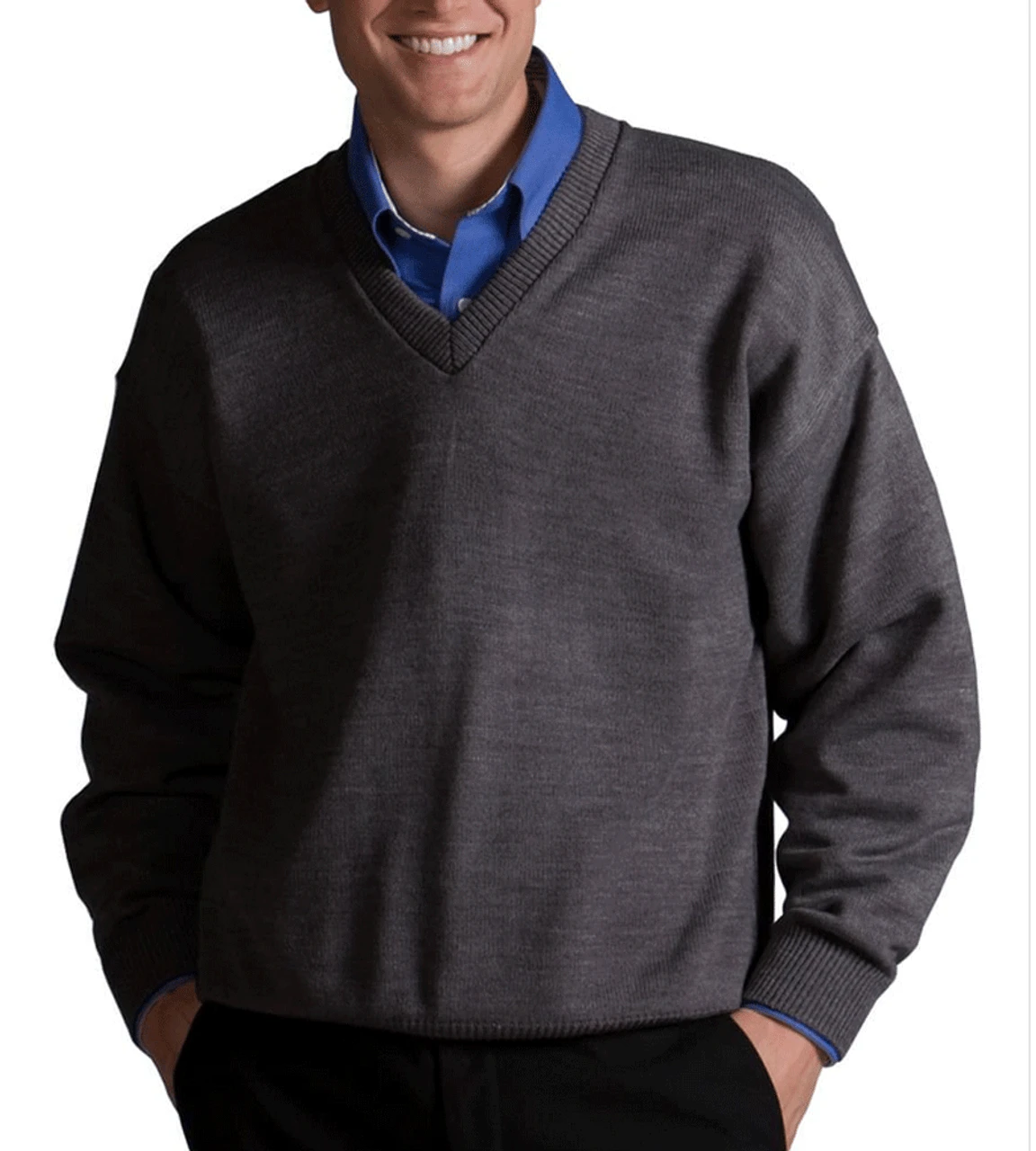 Edwards Acrylic Jersey Knit V-Neck Sweater 6 Colors 2X, 3X, 4X, 5X 3 Edwards Acrylic Jersey Knit V-Neck Sweater 6 Colors 2X, 3X, 4X, 5X