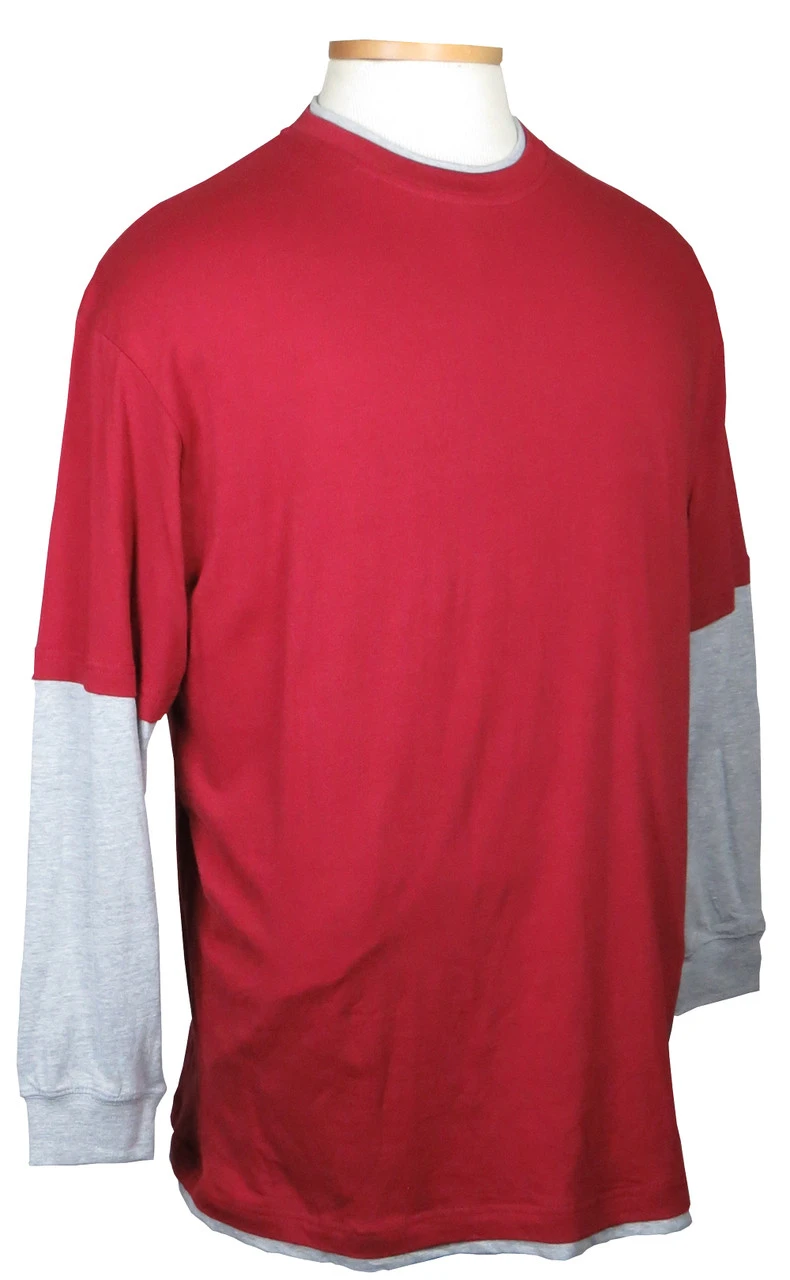 Faux Long Sleeve Tee Shirt 3 Colors 2X, 2XT, 3X 3 Faux Long Sleeve Tee Shirt 3 Colors 2X, 2XT, 3X