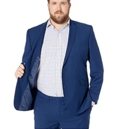 Kenneth Cole Reaction Modern Blue 2-Piece Suit, 44L Jacket; 37"Waist X32" Inseam Pants