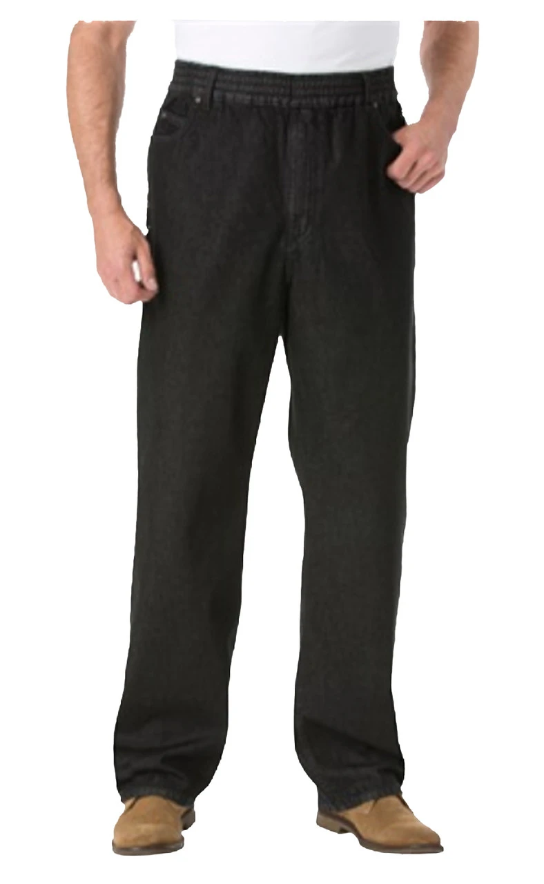 King Size Full Elastic Black Denim Jeans XL, 2X 3 King Size Full Elastic Black Denim Jeans XL, 2X