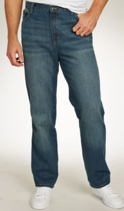 Liberty Blues Athletic Fit Side Elastic Waist Denim Jeans 54x38 Unhemmed