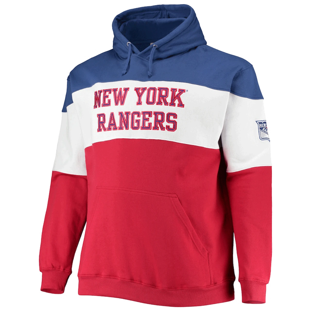 New York Rangers Fanatics Branded NHL Colorblock Fleece Hoodie XLT, 4XT 4 New York Rangers Fanatics Branded NHL Colorblock Fleece Hoodie XLT, 4XT - Image 2