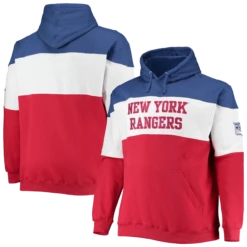 New York Rangers Fanatics Branded NHL Colorblock Fleece Hoodie XLT, 4XT