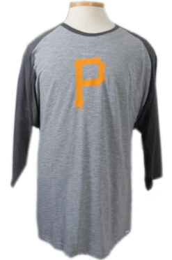 Majestic MLB Pittsburgh Pirates 3/4 Sleeve Raglan Tee 4X, 5X