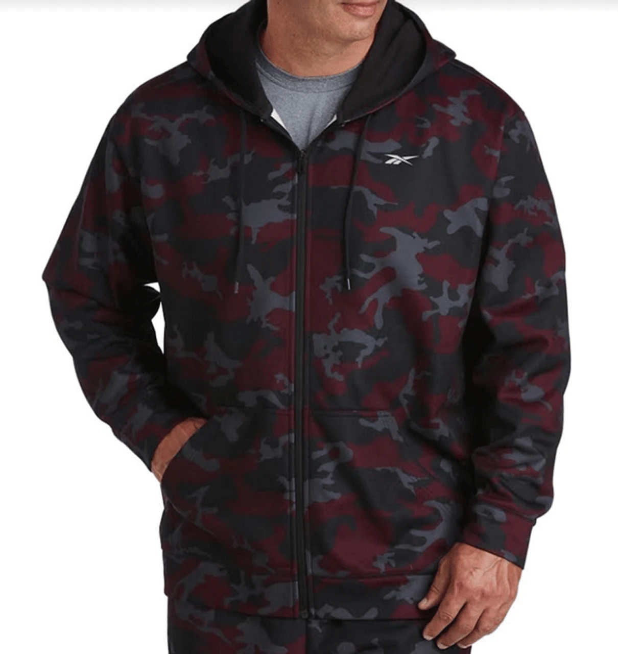 Reebok Speedwick Hooded Fleece Jacket 1XT, 2X, 2XT, 3X, 3XT, 4X, 4XT, 5X, 5XT, 6X, 7X, 8X 4 Reebok Speedwick Hooded Fleece Jacket 1XT, 2X, 2XT, 3X, 3XT, 4X, 4XT, 5X, 5XT, 6X, 7X, 8X - Image 2