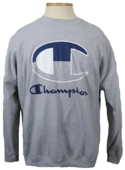 Champion Heather Gray Crew Neck "Big C" Logo Sweatshirt 2X